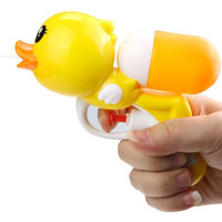 儿童水枪玩具 小黄鸭呲水枪 背包式 抽拉式