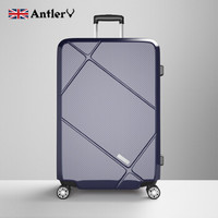 安特丽（antler）万向轮旅行箱包商务行李箱男女拉杆箱24英寸密码箱登机托运箱子PC A854蓝色