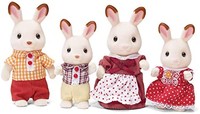 Calico Critters 印花布小动物收藏玩具，跳房子兔子家庭娃娃，娃娃屋人物