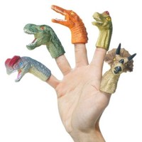 KIDNOAM 手指偶恐龙玩具手指套 随机5只装