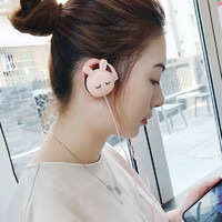 有线挂耳式耳机女生韩版可爱学生儿童少女心OPPO华为vivo苹果通用