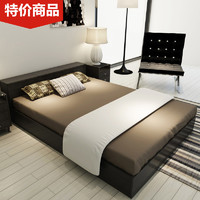 择木宜居 实木排骨架床现代简约主卧室单双人1.5米1.8米榻榻米床