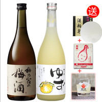 UMENOYADO 梅乃宿 梅子酒+柚子酒 组合 果酒 日本原装进口梅酒720ml