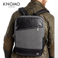 KNOMO英国时尚男士双肩包休闲背包电脑包Southampton15寸大容量商务男包 灰色