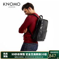 KNOMO双肩包真皮商务背包电脑背包男士通勤双肩背包Brackley双肩包 黑色
