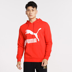puma 彪马 纯色舒适纯棉大logo 男式带帽针织运动卫衣
