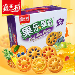 嘉士利果乐果香夹心饼干680g整箱