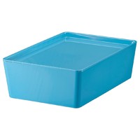 卖爆了超市君： IKEA 宜家 库吉斯 附盖储物盒 蓝色 18x26x8cm