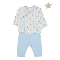 春季适用男女宝宝新生婴儿绑带长袖套装 66 粉蓝