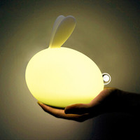 硅胶灯兔子拍拍变色小夜灯usb充电氛围灯