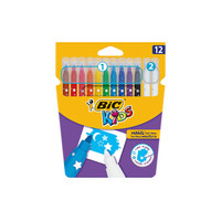 BIC比克Kids儿童魔法可擦水彩笔（10色+2支可擦笔）进口文具 儿童学生绘画画画水彩笔 *4件