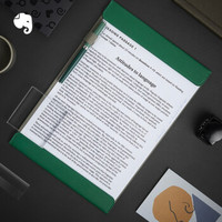 印象笔记多功能文件夹夹板a4皮质单面资料夹商务办公用品 印象绿