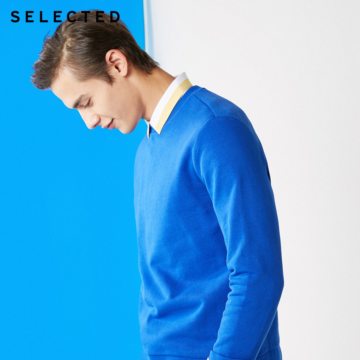 SELECTED 思莱德 41844D529 男款拼接针织衫卫衣