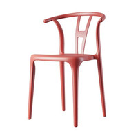 右沐堇 椅子 家用餐椅塑料椅靠背加厚书桌椅 白色 *4件