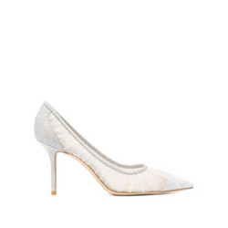 周仰杰jimmychoo20秋冬女士love85金葱高跟鞋白色