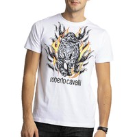 唯品尖货：Roberto Cavalli FST96000053 火焰老虎纯棉短袖T恤