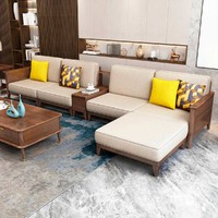 意式轻奢实木沙发 布艺沙发多组合客厅家具S1360