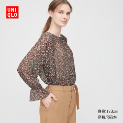 uniqlo 优衣库 43081 女士雪纺上衣七分袖