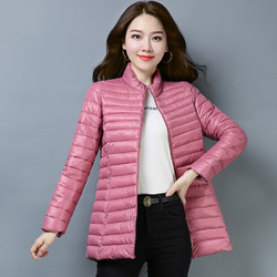 棉衣女2020新款羽绒棉服中老年轻薄棉外套立领中长款冬季棉袄大码