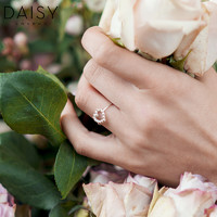 Daisy London迷你小雏菊花环心形戒指女 小清新爱心花朵食指指环