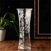干花玻璃花瓶富贵竹花瓶透代透明 竹叶高30cm