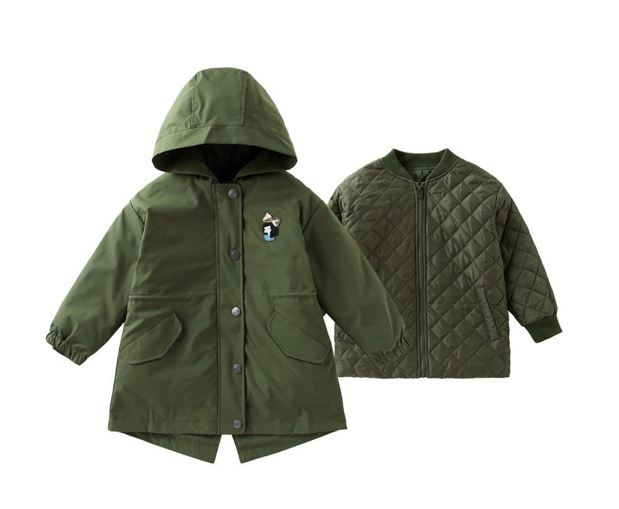 Annil 安奈儿 女童中长款棉衣