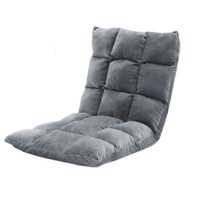 移动专享：零梦 懒人沙发 可折叠 18格-绒布-浅灰色 52*55*55cm