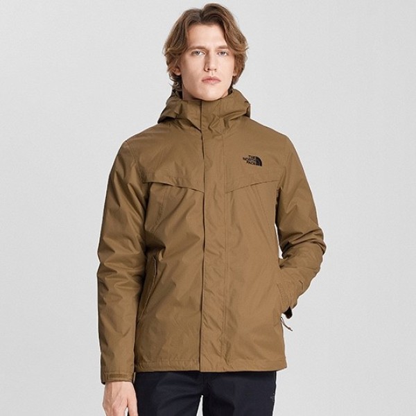 the north face 北面 4u7x 男款三合一冲锋衣 卡其色/黑色 l
