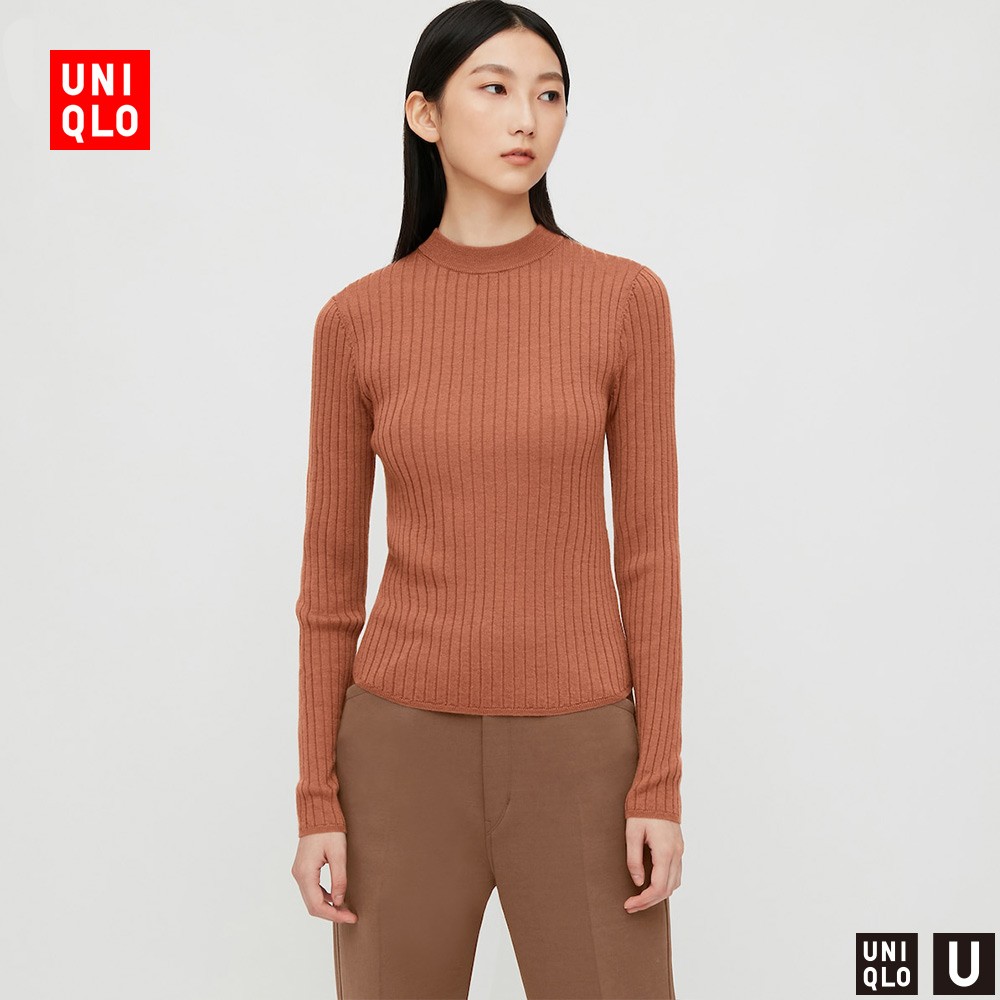 uniqlo 优衣库 uq432730000 女装罗纹圆领针织衫