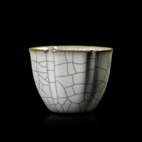苏士林手作功夫茶具陶瓷品收藏级茶碗茶盏 “传世”哥窑吉祥杯