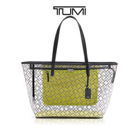 TUMI/途明Totes系列半透明印花亮色拼接女士手提托特包 透明亮黄色/0734446TBL
