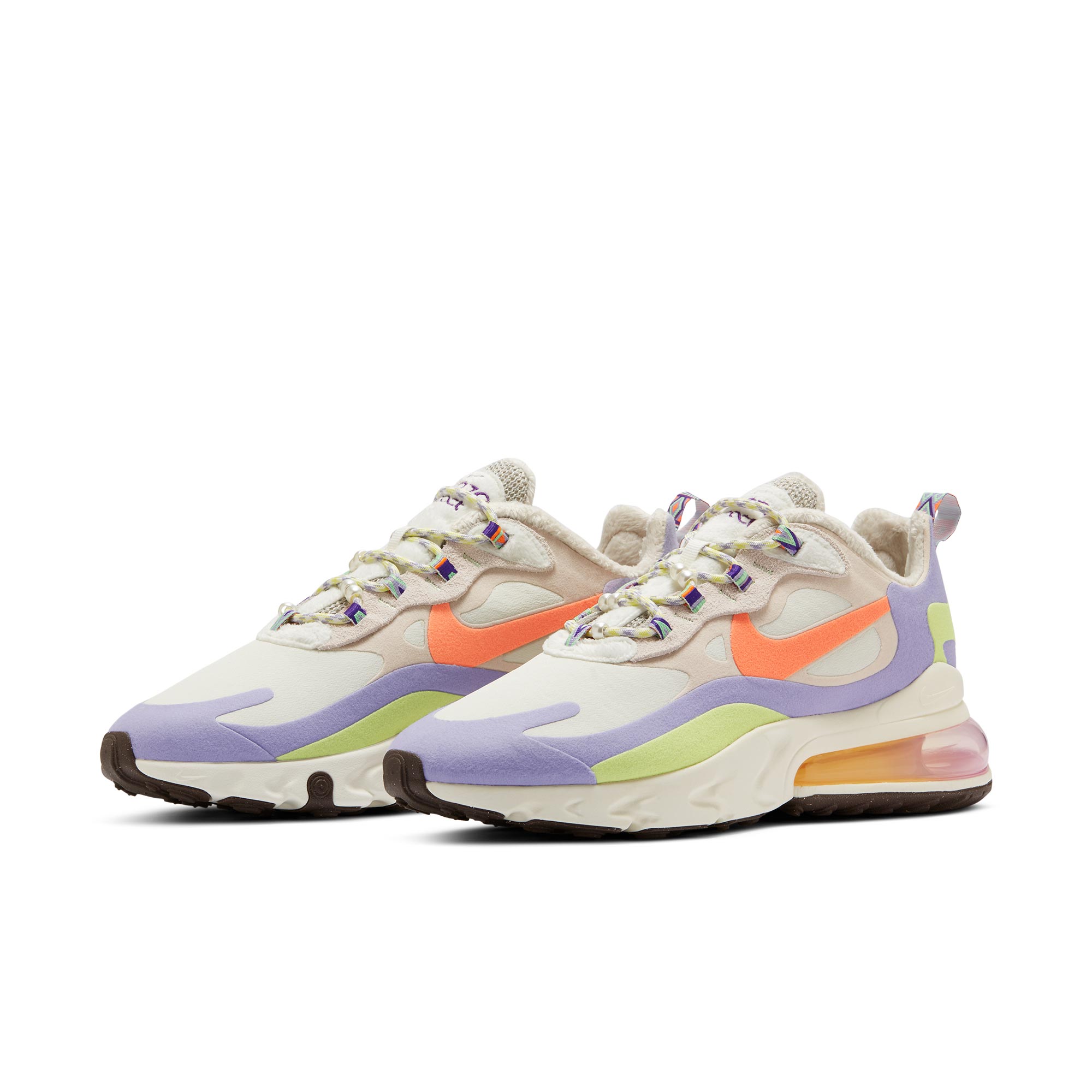 nikemax270白绿,nikeairmax270 nikeairmax270react女士休闲运动鞋dc3276101帆白雾橙浅红木褐蒸汽绿