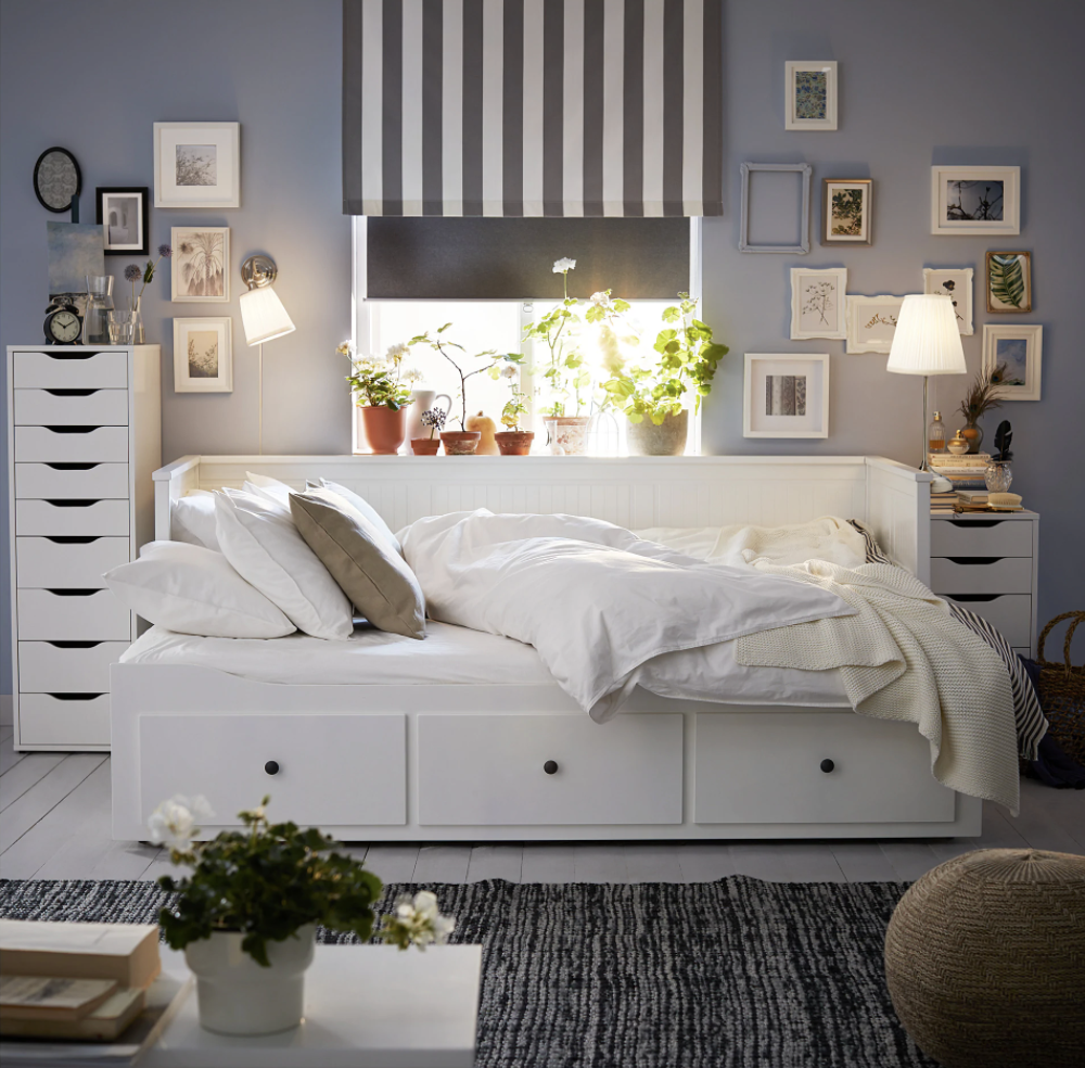 IKEA 宜家 HEMNES 汉尼斯 坐卧两用床（带3个抽屉/2个床垫）80*200cm