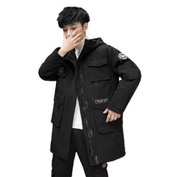 scndewmy 男士中长款羽绒服韩版潮流冬季2020年新款加厚帅气工装派克