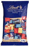 已含稅 Lindt 瑞士蓮 Lindor 那不勒斯超濃牛奶巧克力，159塊， 1袋裝 （1 x 1公斤）