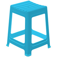 SPACEXPERT 时尚条纹凳 加厚塑料凳子蓝色 家用餐桌凳浴室防滑凳子椅子
