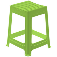 SPACEXPERT 时尚条纹凳 加厚塑料凳子绿色 家用餐桌凳浴室防滑凳子椅子