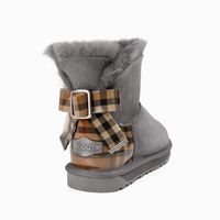 OZWEAR UGG OB510 女士格子蝴蝶结雪地靴