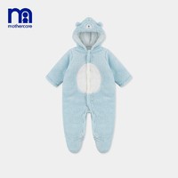 mothercare 新生儿婴连帽长袖连体衣 蓝色