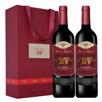 璞立酒庄 BV红酒 波尔多混酿红葡萄酒 750ml*2双支礼盒