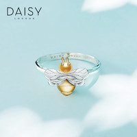 daisy london自然系列可爱蜜蜂戒指女 气质手工925银饰品尾戒指环