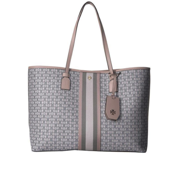 商品tory burch 汤丽柏琦 gemini link canvas系列女士帆布敞口手提托