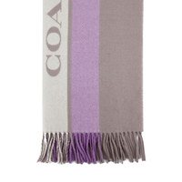 COACH 蔻馳 女款2020年新款羊毛圍巾 紫棕條紋76388RFV
