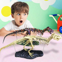 移动端：拼装恐龙化石骨架大型恐龙模型侏罗纪4D摆件DIY霸王龙64个配件组