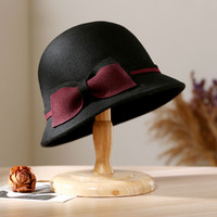 布塔100%羊毛呢帽子秋冬保暖時尚禮帽英倫風簡約百搭盆帽