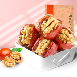 良品铺子红枣23度鲜夹心枣208gx1袋去核枣子枣夹核桃