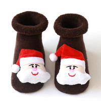 圣誕襪兒童公仔襪0-3歲地板襪冬季加厚保暖寶寶襪新生兒嬰兒襪子元氣小猴STRONG MONKEY