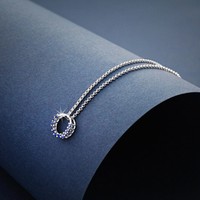 施华洛世奇元素蓝水晶吊环项链