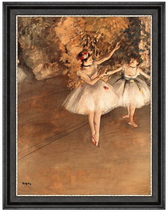 人物油画《两个芭蕾舞女》背景墙装饰画挂画 爵士黑 54×69cm