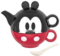 迪士尼！Zak Designs 迪士尼米老鼠雕刻陶瓷套装,带盖、锅、杯子和勺子,非常适合儿童茶会,可堆叠存放,4 件套